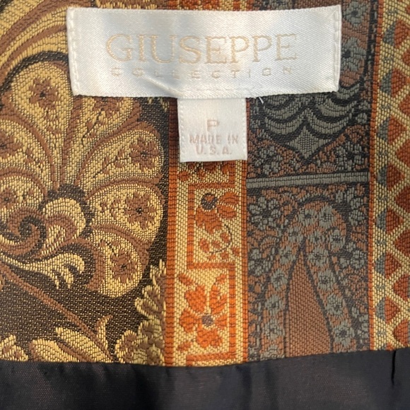 Giuseppe Collection Brocade Vest Tapestry Jacquard Frog Closure Petite P - Picture 8 of 9